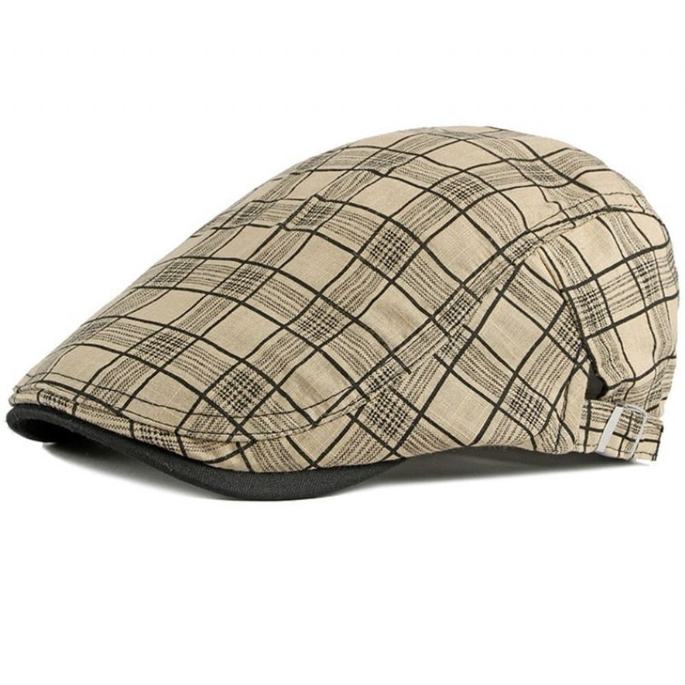 Hatut Miesten Vintage Plaid Ivy Newsboy Litteä Lippalakki