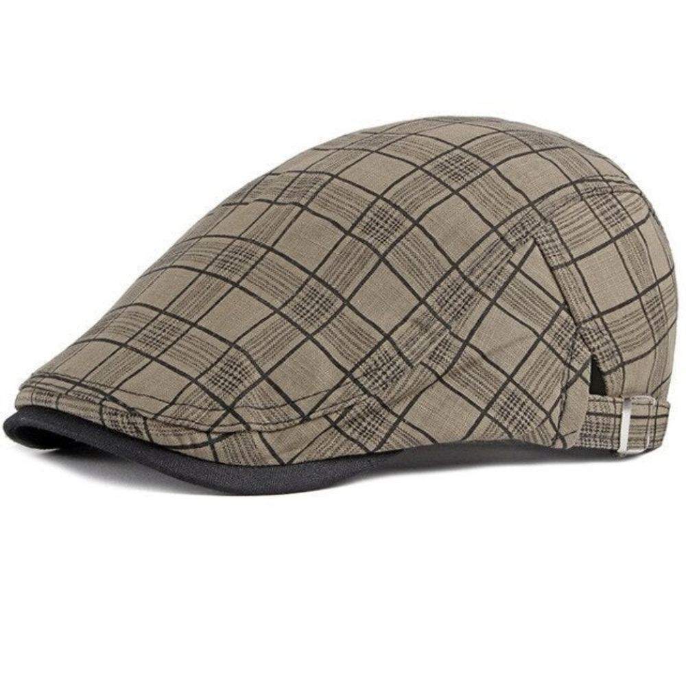 Hatut Miesten Vintage Plaid Ivy Newsboy Litteä Lippalakki