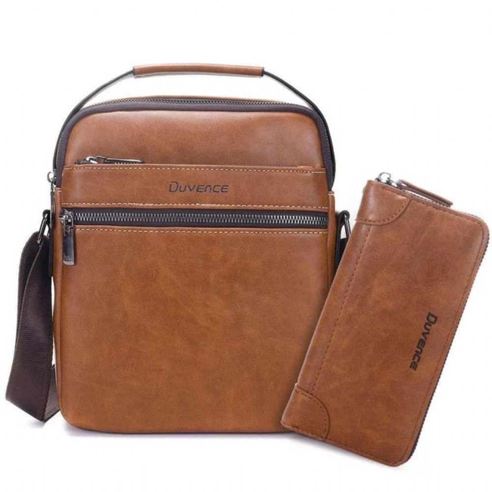 Miesten Nahkainen Crossbody Business Laukku Salkut