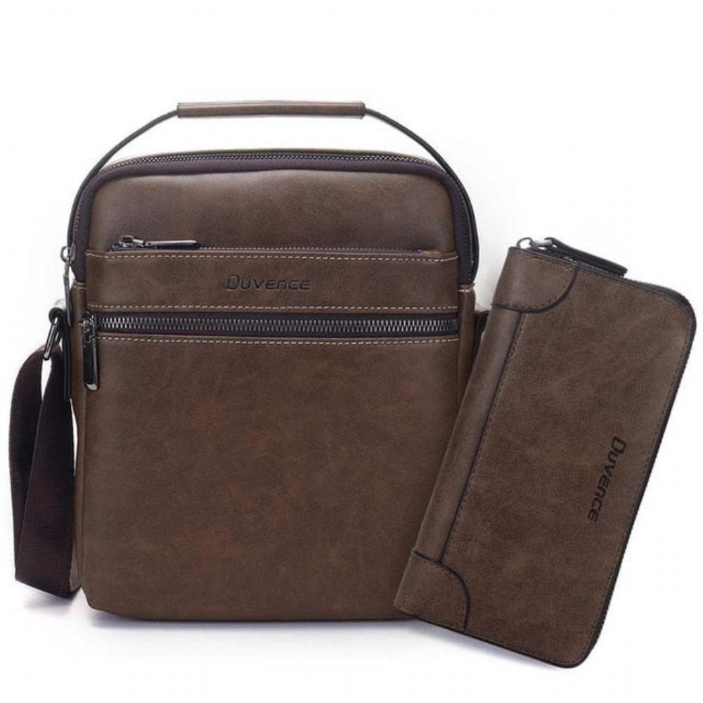 Miesten Nahkainen Crossbody Business Laukku Salkut