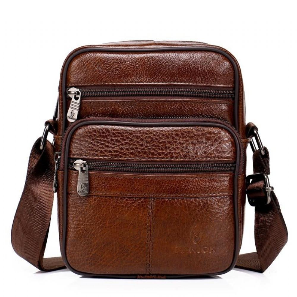 Salkut Aitoa Nahkaa Crossbody Miesten Messenger Laukku