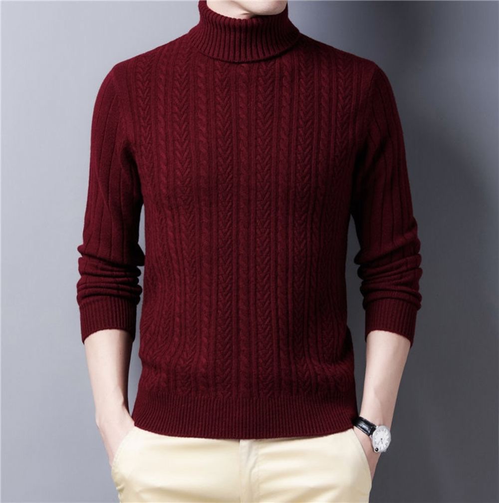 Miesten Neulepuserot Turtleneck Merinovilla Villapaita