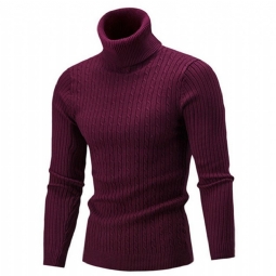 Miesten Neulepuserot Turtleneck Solid Vapaa-ajan Pusero