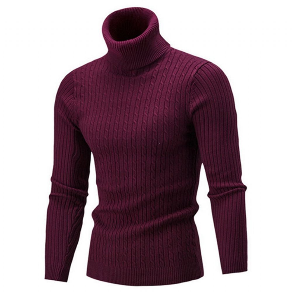 Miesten Neulepuserot Turtleneck Solid Vapaa-ajan Pusero