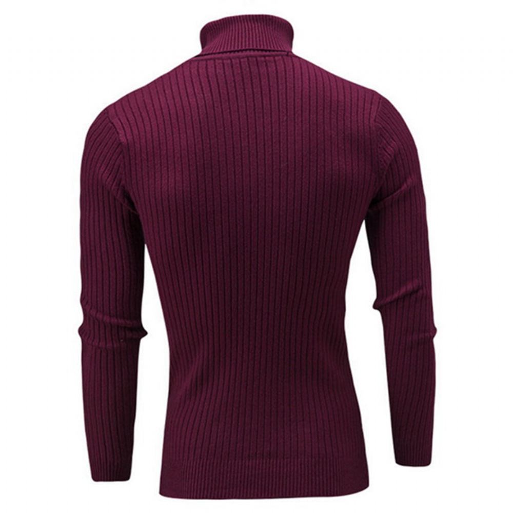 Miesten Neulepuserot Turtleneck Solid Vapaa-ajan Pusero