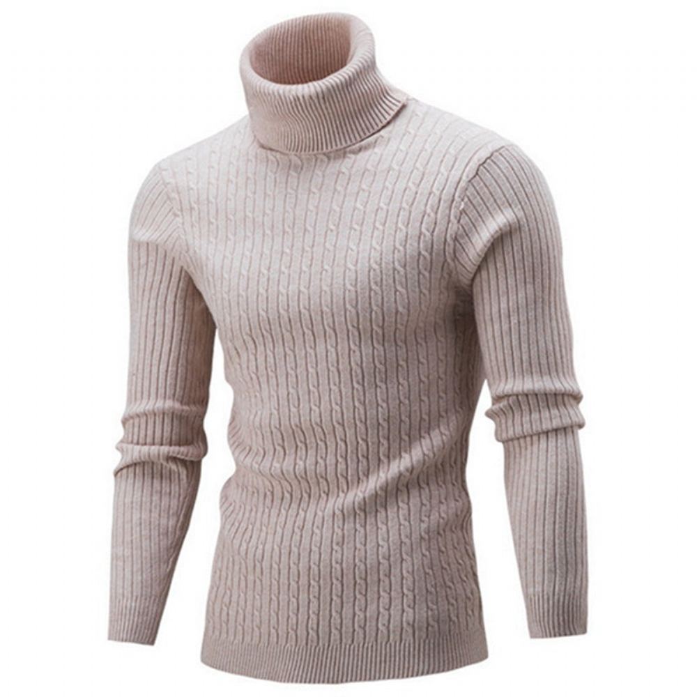 Miesten Neulepuserot Turtleneck Solid Vapaa-ajan Pusero