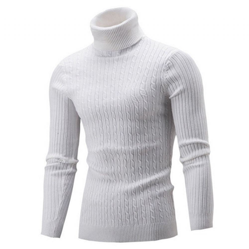 Miesten Neulepuserot Turtleneck Solid Vapaa-ajan Pusero