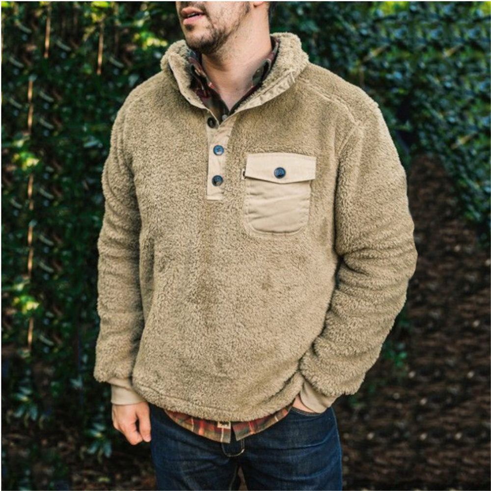 Neulepuserot Miesten Talvi Sherpa Fleece Teddy Sweater