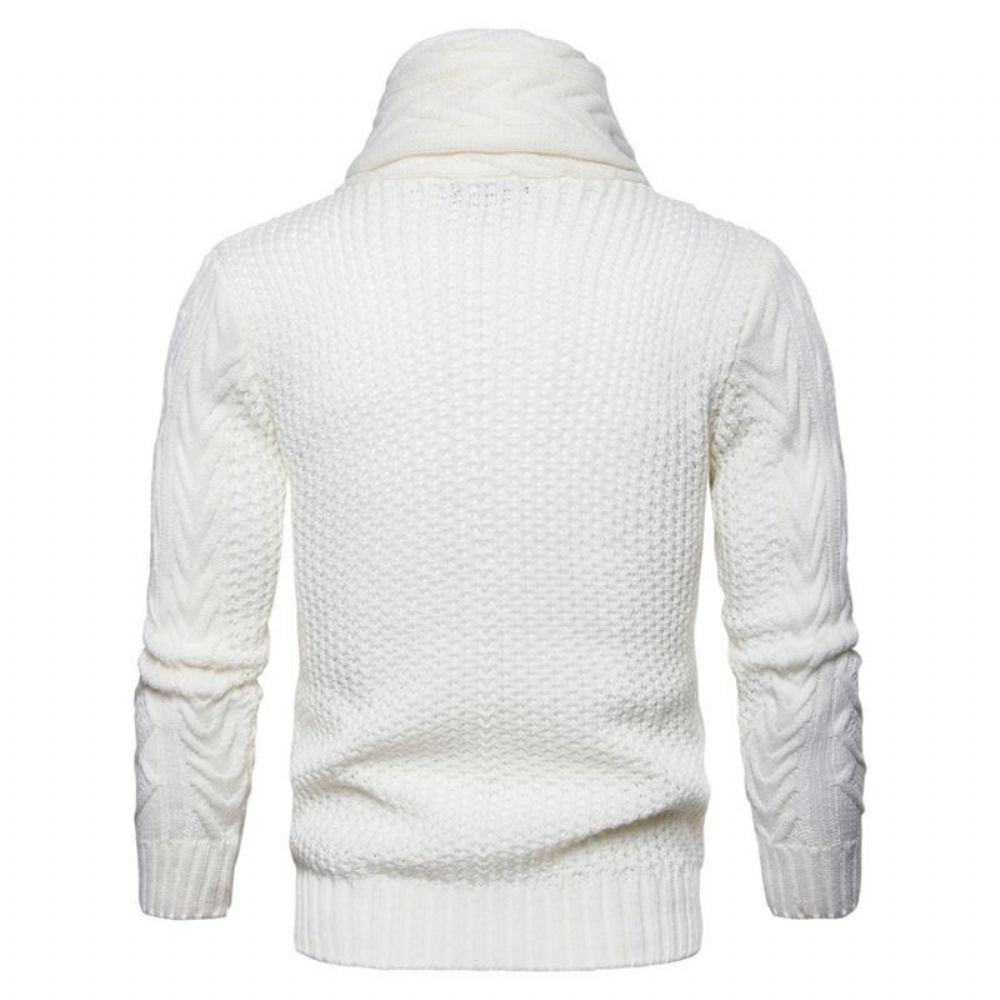 Neulepuserot Miesten Turndown Collar Slim Sweater