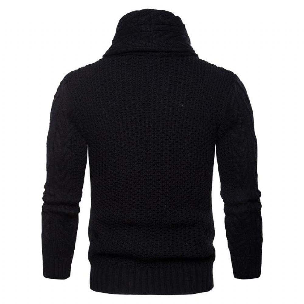 Neulepuserot Miesten Turndown Collar Slim Sweater