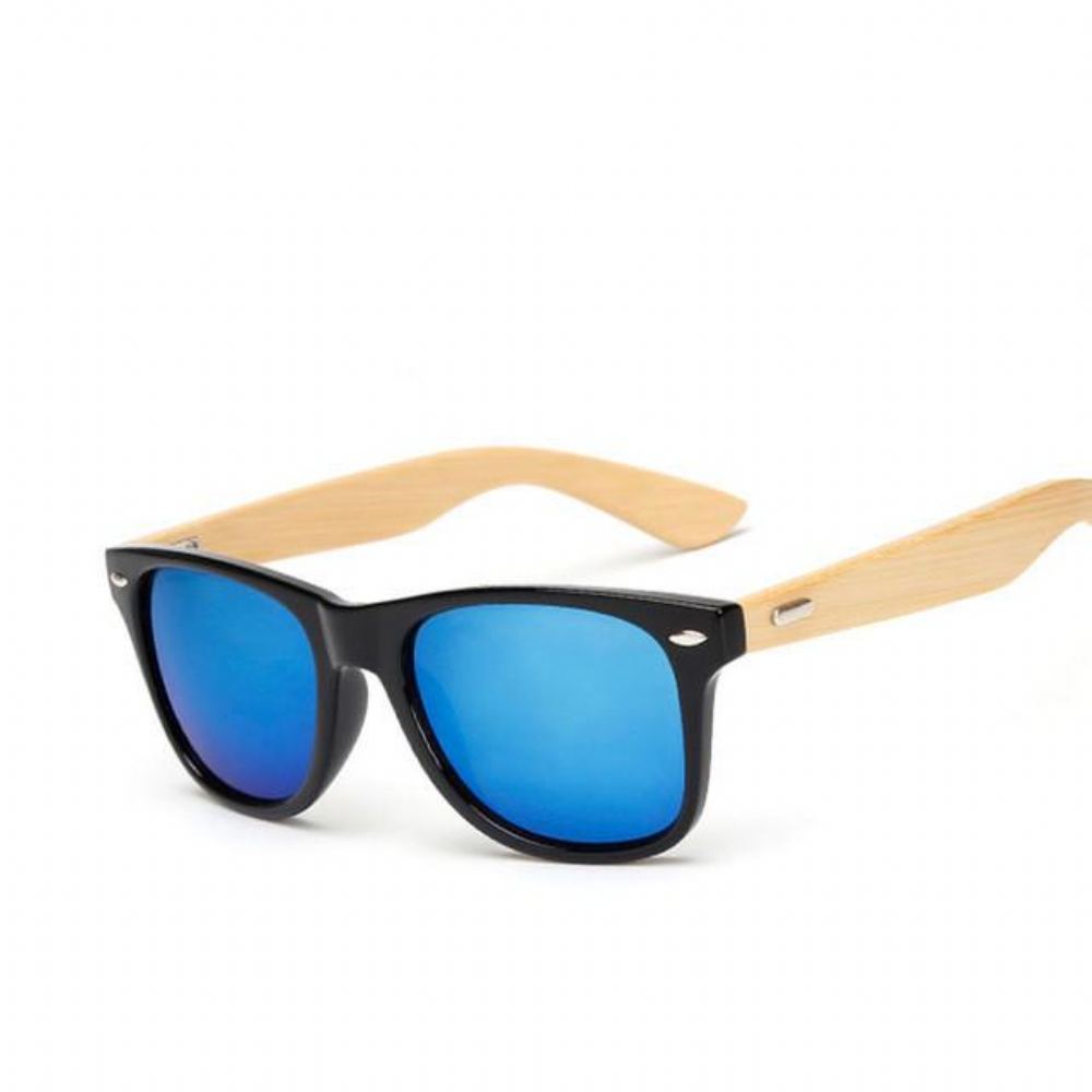 Retro Bamboo Wood Classic Wayfarer Style Aurinkolasit