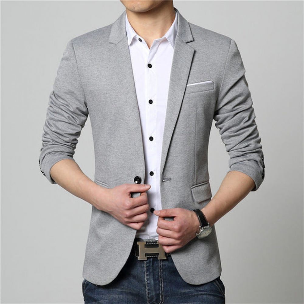 Muoti Solid Business Blazer Blazerit Miesten