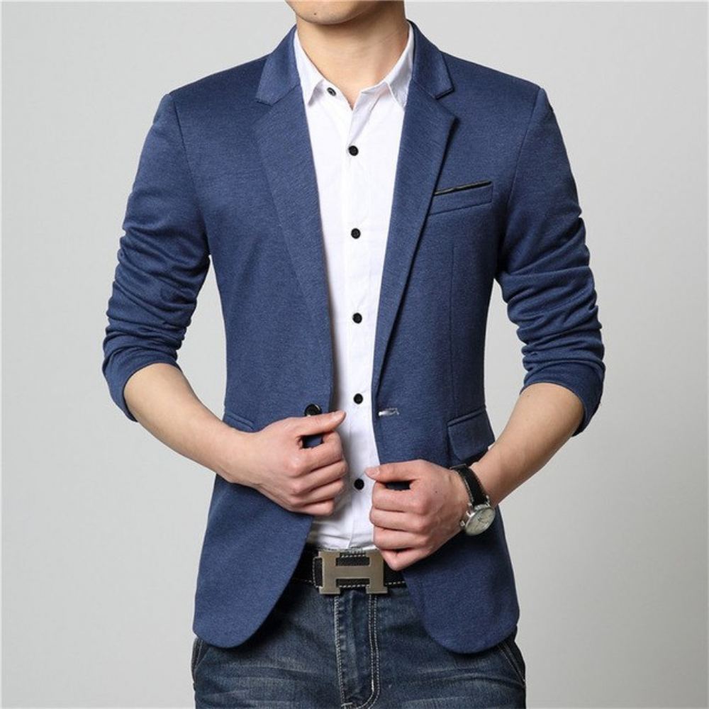 Muoti Solid Business Blazer Blazerit Miesten