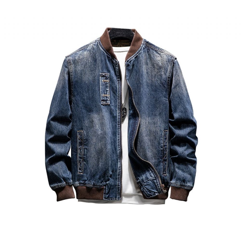 Farkkutakit Miesten Autumn Denim Casual Pilot Bomber Takki