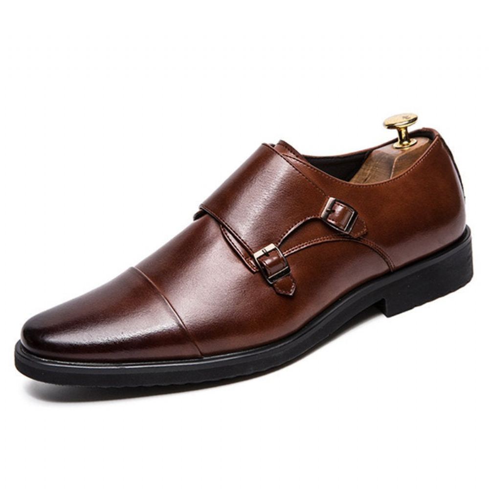 Miesten Juhlakengät Double Monk Strap Oxford Nahkaiset Kengät