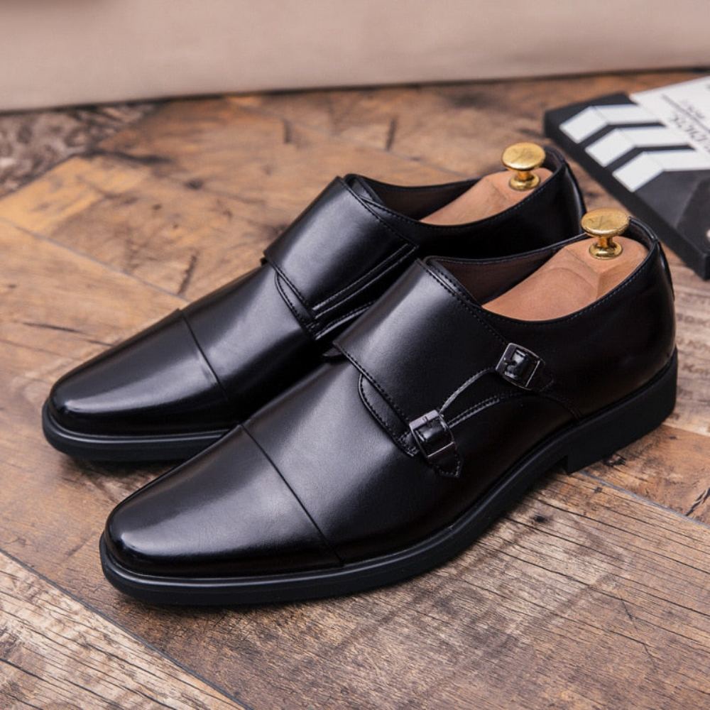 Miesten Juhlakengät Double Monk Strap Oxford Nahkaiset Kengät