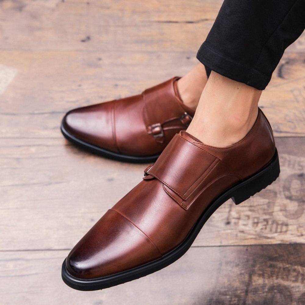 Miesten Juhlakengät Double Monk Strap Oxford Nahkaiset Kengät