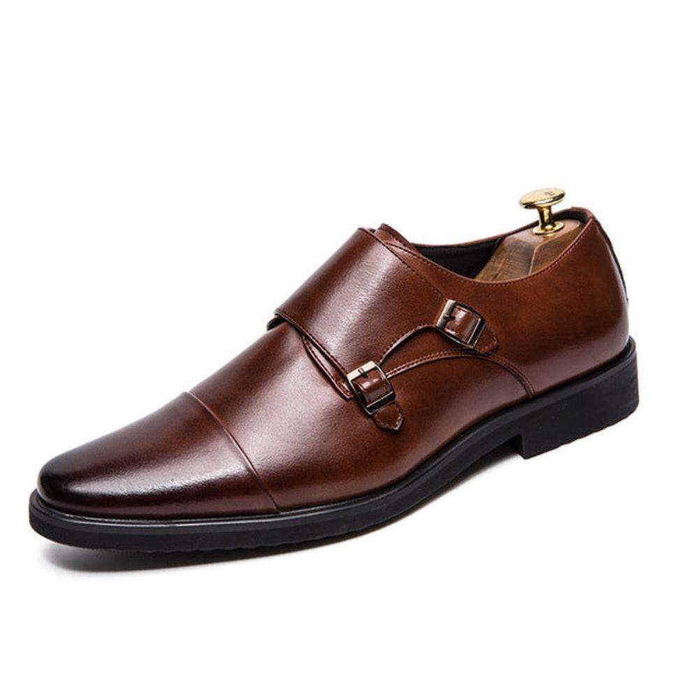 Miesten Juhlakengät Double Monk Strap Oxford Nahkaiset Kengät