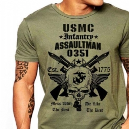 Miesten Paidat Us Marines Infantry Assaultman T-paita