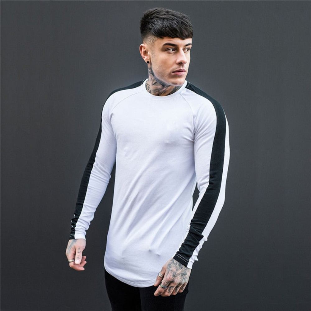 Paidat Miesten Side Stripe Muscle Hem T-paita