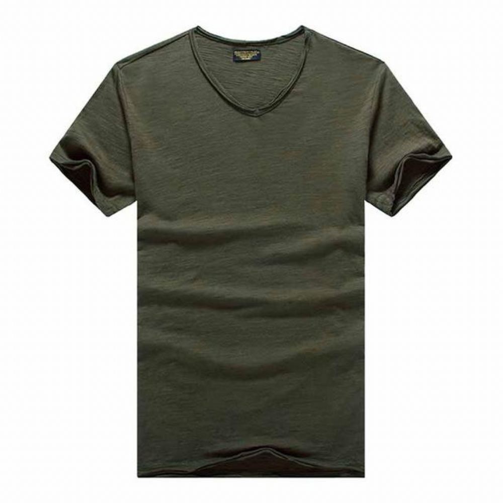 Paidat Miesten V-kaula Slim Fit Pure Cotton T-paita