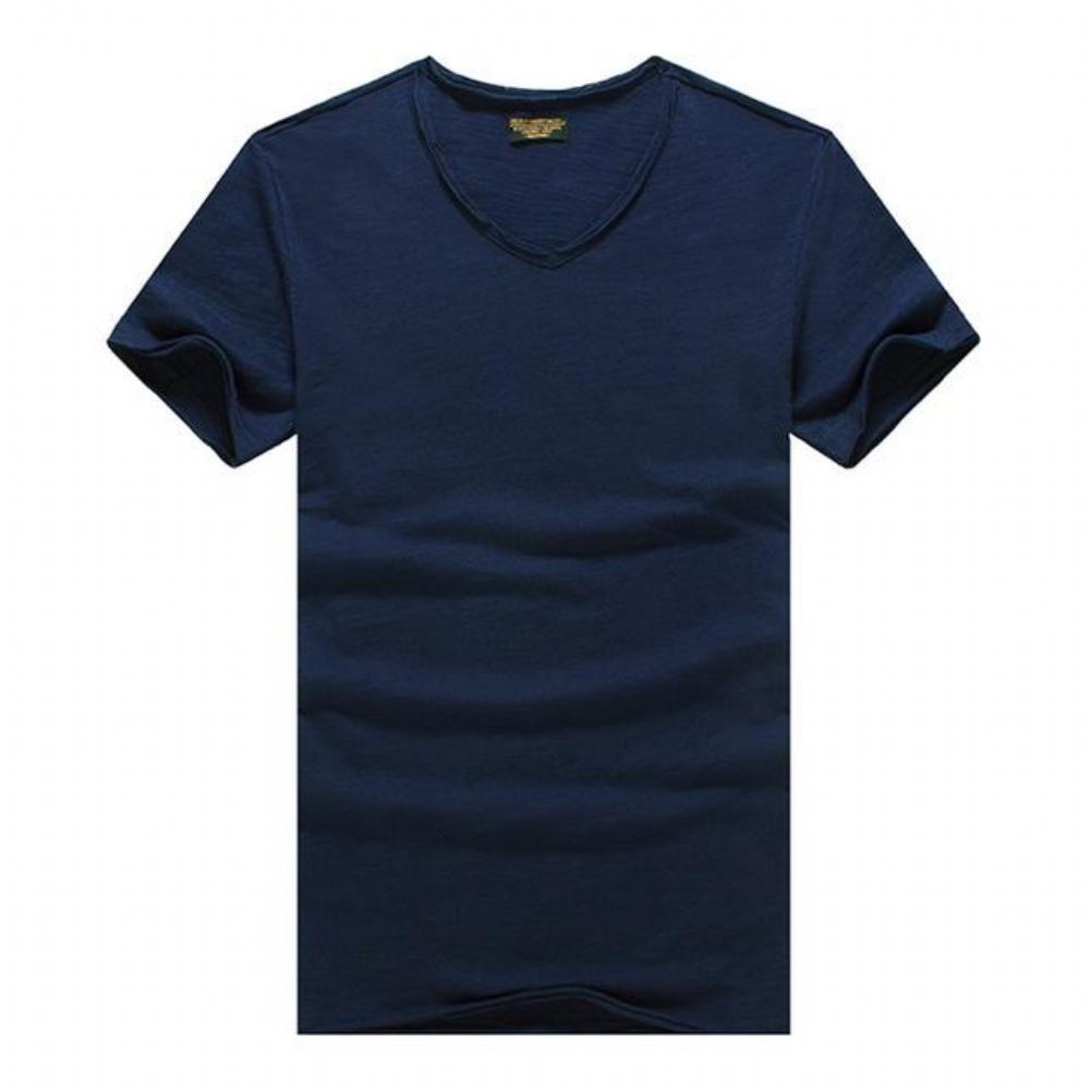 Paidat Miesten V-kaula Slim Fit Pure Cotton T-paita