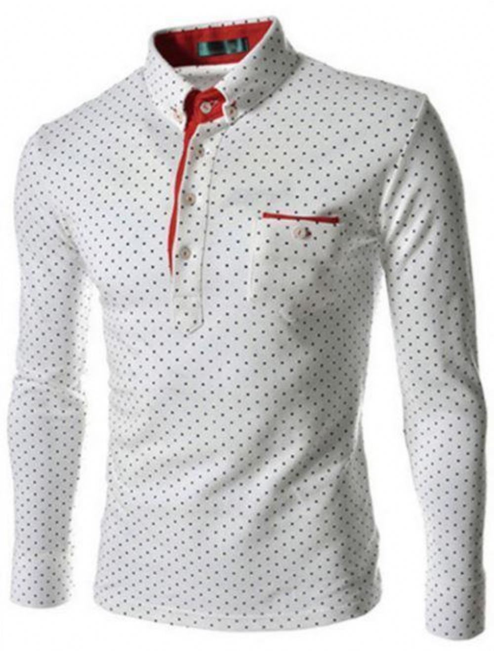 Miesten Kauluspaidat Polka Dot Paitakaulus Slim Fit Mekkopaita