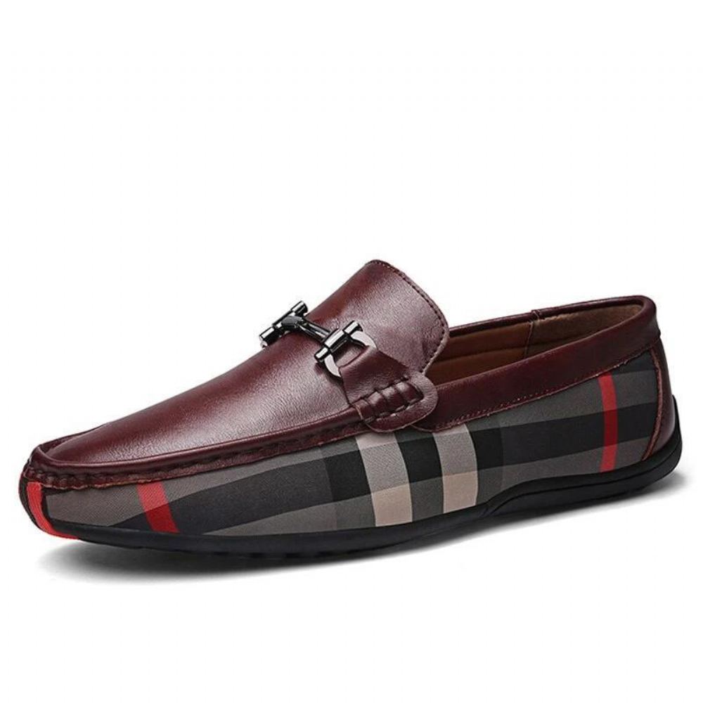 Plaid Design Nahkaiset Mokasiinit Loaferit Miesten