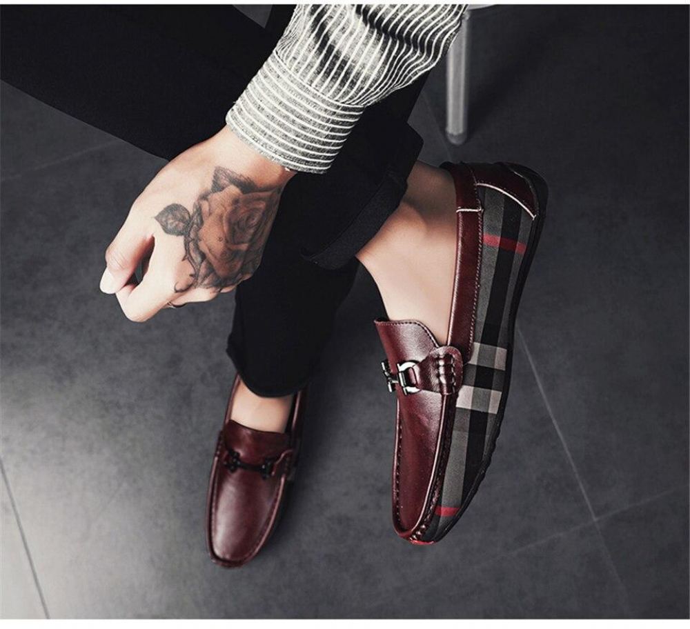 Plaid Design Nahkaiset Mokasiinit Loaferit Miesten