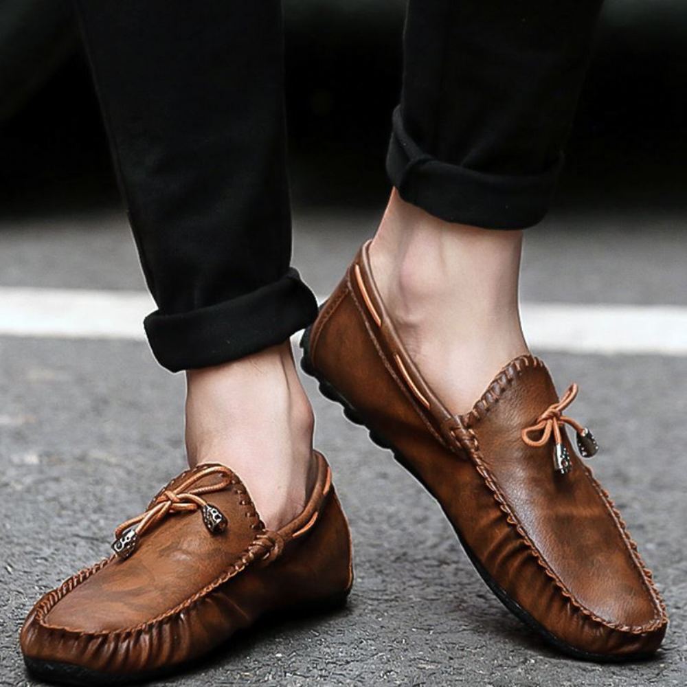 Premium Flat Leather Loafer Mocassin Loaferit Miesten