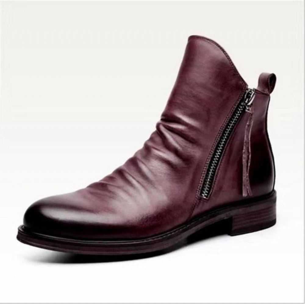 Korkeat Tassel Zip Pu-nahkasaappaat Bootsit Miesten