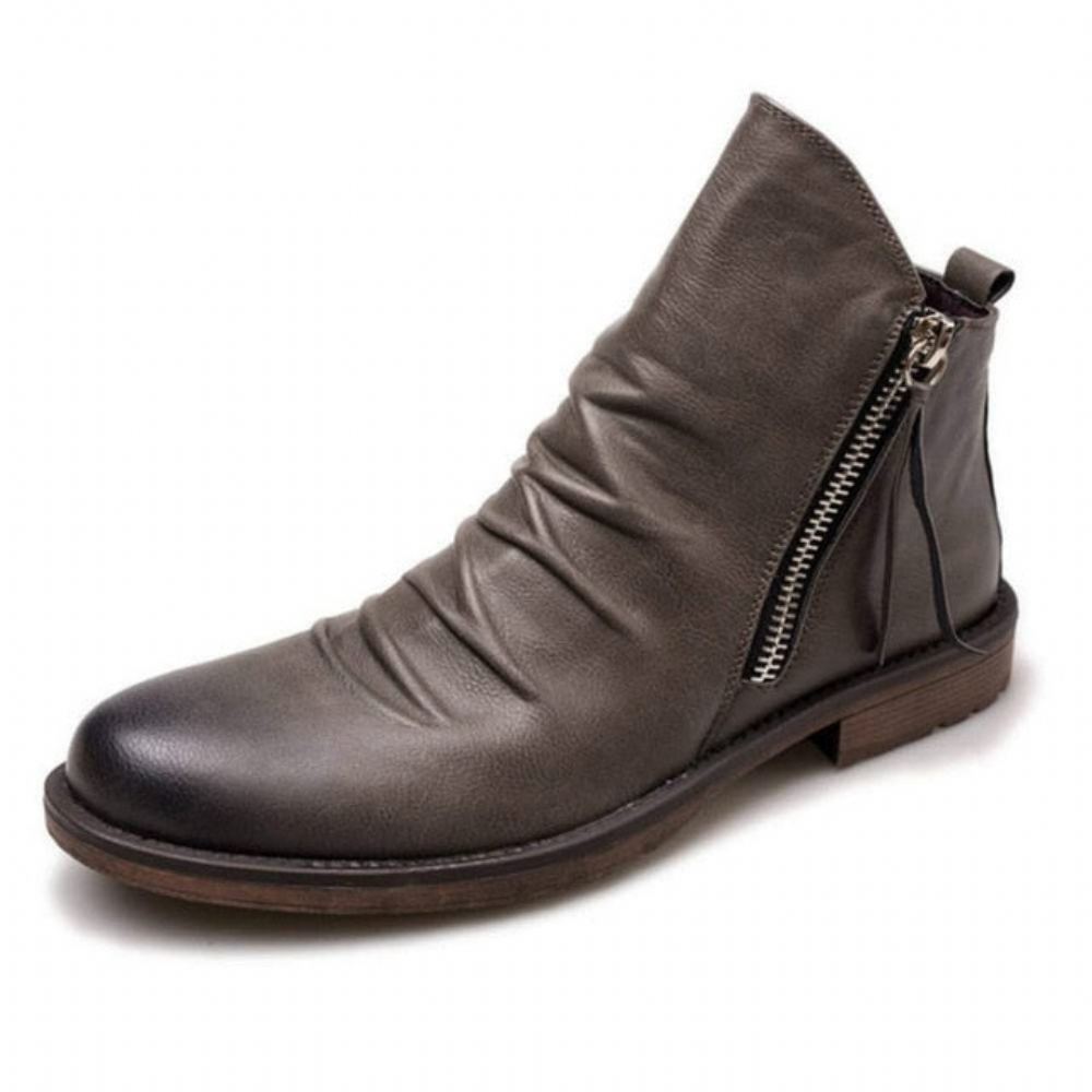 Korkeat Tassel Zip Pu-nahkasaappaat Bootsit Miesten