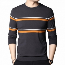 Miesten Villapaidat Brand Fashion Striped Pull Homme Neulepusero