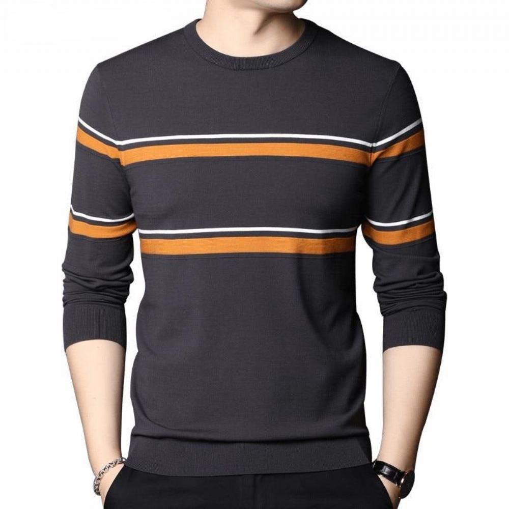 Miesten Villapaidat Brand Fashion Striped Pull Homme Neulepusero