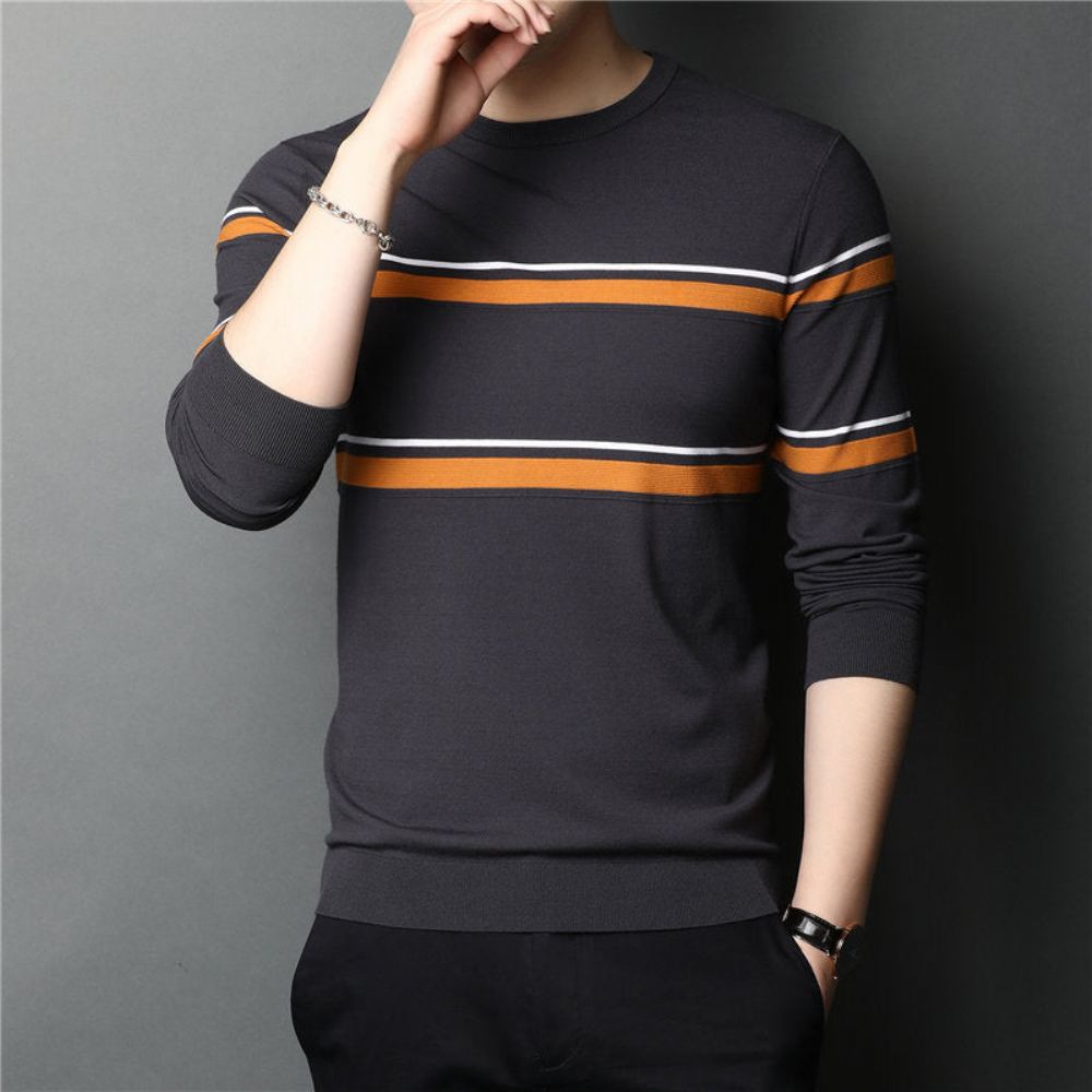 Miesten Villapaidat Brand Fashion Striped Pull Homme Neulepusero