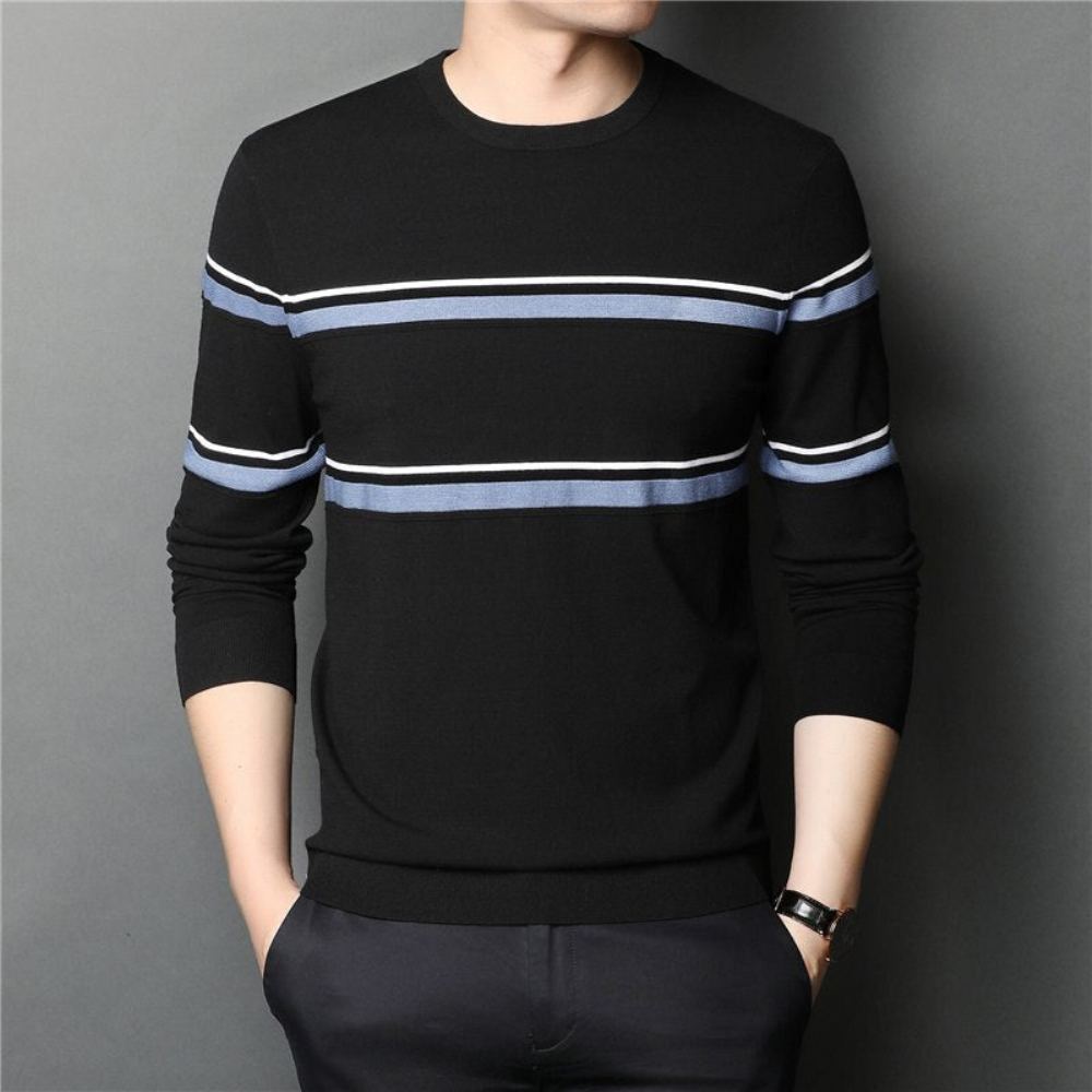 Miesten Villapaidat Brand Fashion Striped Pull Homme Neulepusero