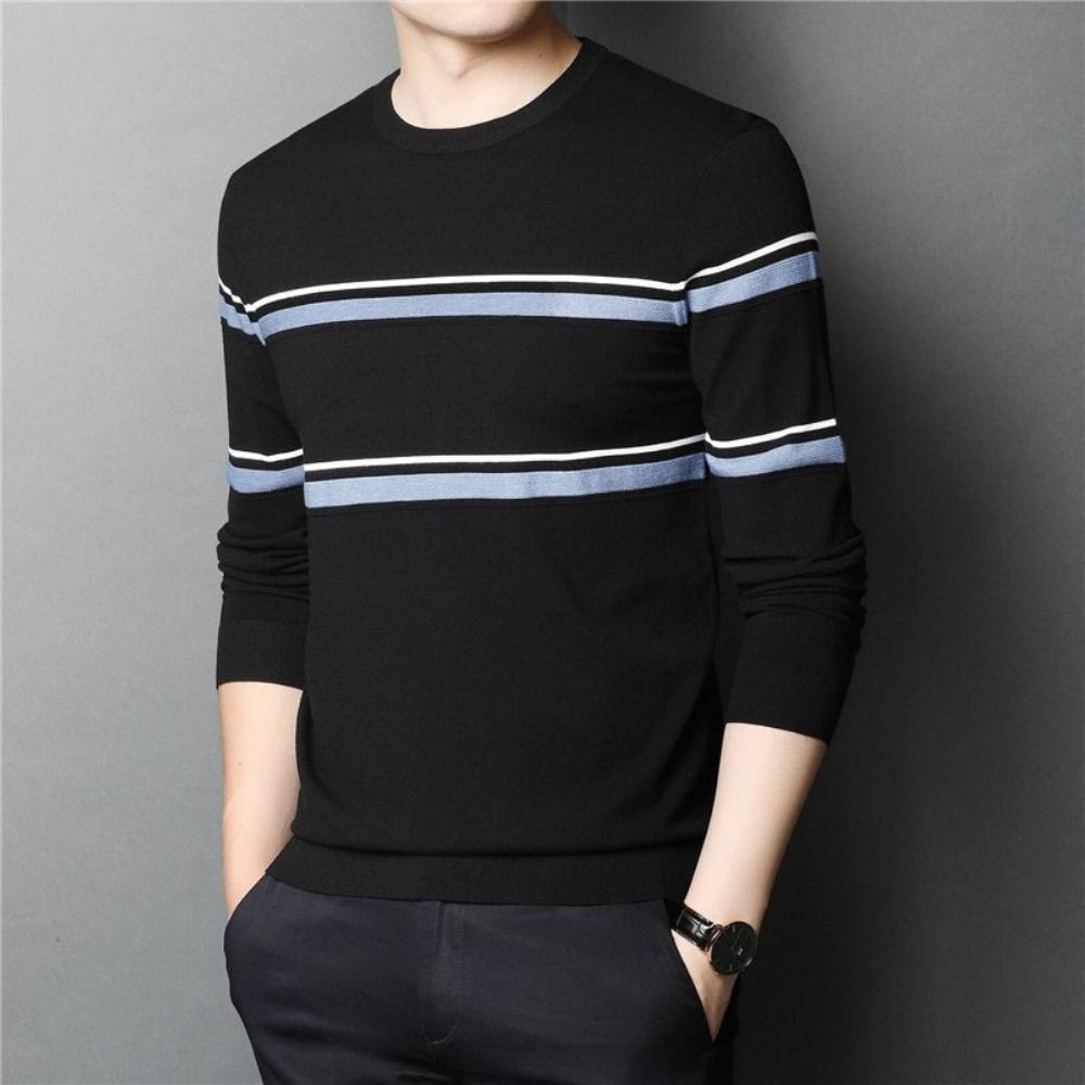 Miesten Villapaidat Brand Fashion Striped Pull Homme Neulepusero