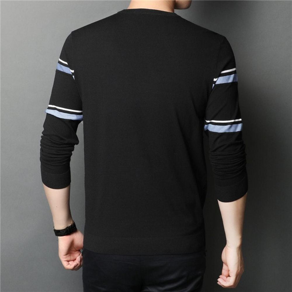 Miesten Villapaidat Brand Fashion Striped Pull Homme Neulepusero