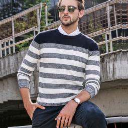 Miesten Villapaidat Stripe Knitwear Rento Villapaita