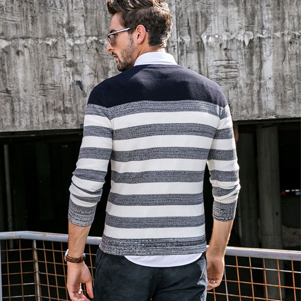 Miesten Villapaidat Stripe Knitwear Rento Villapaita