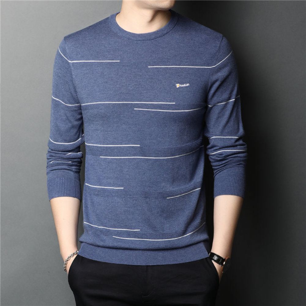 Streetwear Fashion Striped Pullover Villapaidat Miesten