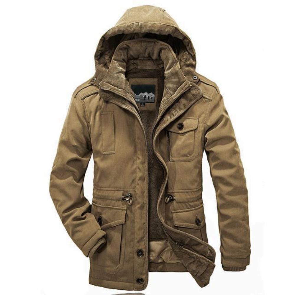 Miesten Lämmin Heavy Wool Parka