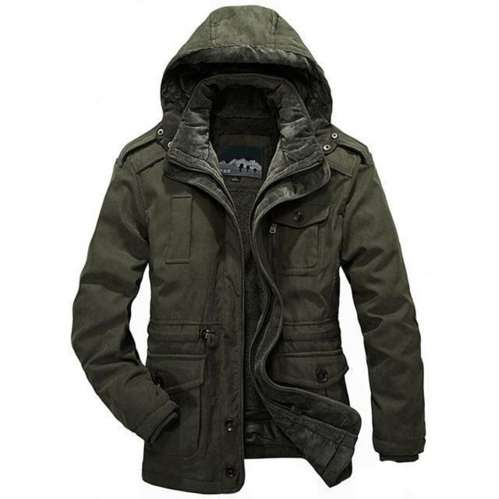 Miesten Lämmin Heavy Wool Parka