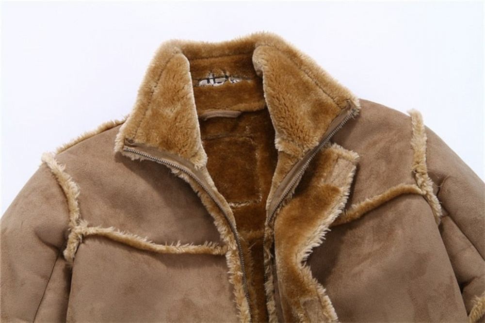 Miesten Takit Lämmin Faux Suede Luxury Takki