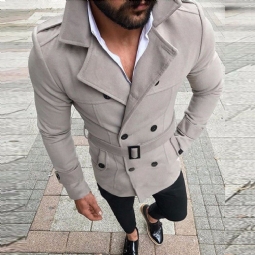 Takit Miesten Trench Reefer Double Breasted Peacoat