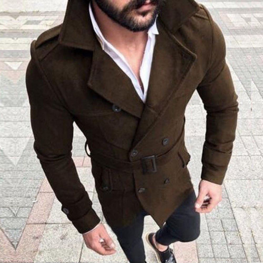 Takit Miesten Trench Reefer Double Breasted Peacoat