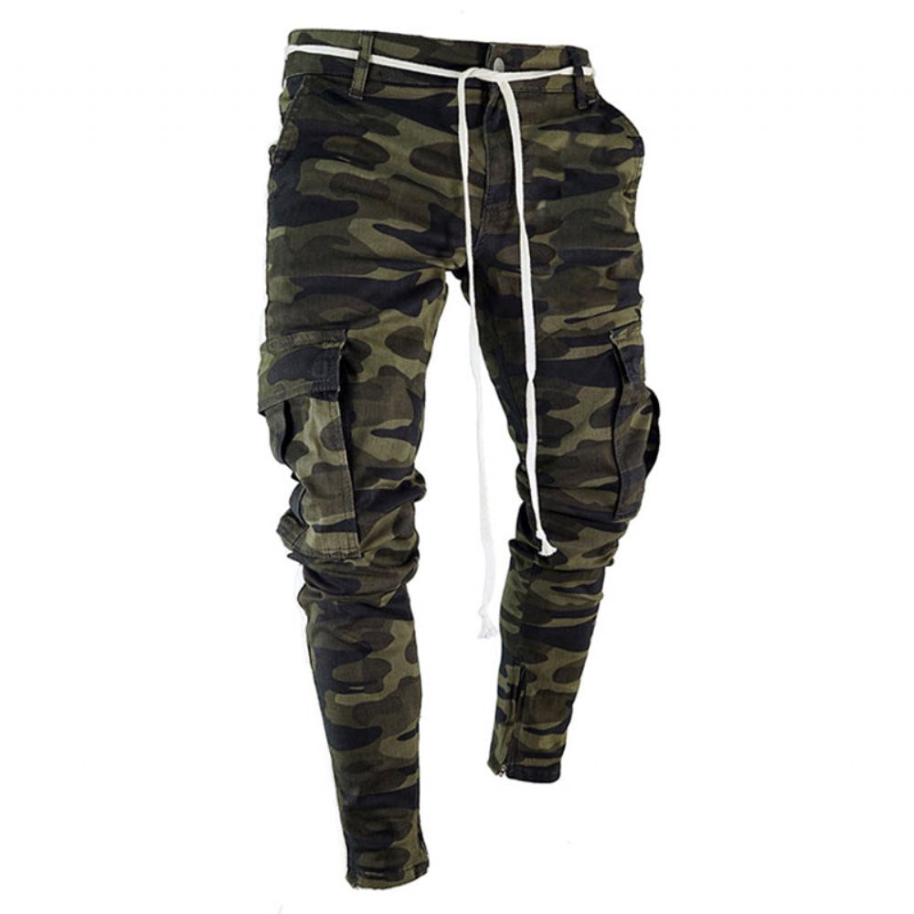 Housut Miesten Side Stripe Camo Streetwear Lenkkeilyhousut