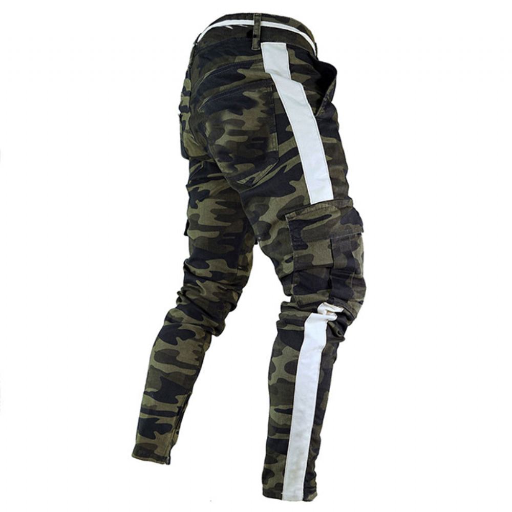 Housut Miesten Side Stripe Camo Streetwear Lenkkeilyhousut