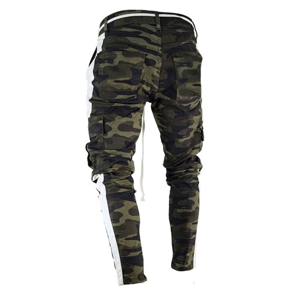 Housut Miesten Side Stripe Camo Streetwear Lenkkeilyhousut