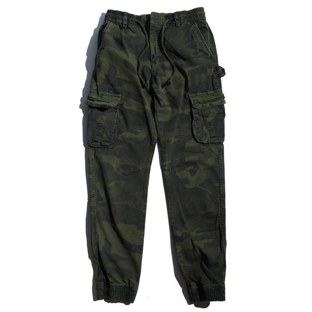 Miesten Housut Multi-pocket Color Camo Lenkkeilyhousut